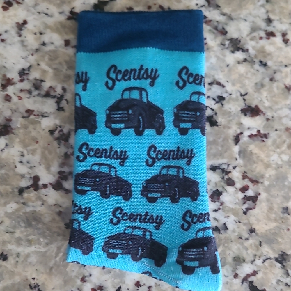 Scentsy Blue & Black Truck Pattern Men's Socks